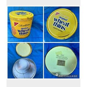 Nabisco Original Wheat Thins Yellow Tin Canister w/ Lid